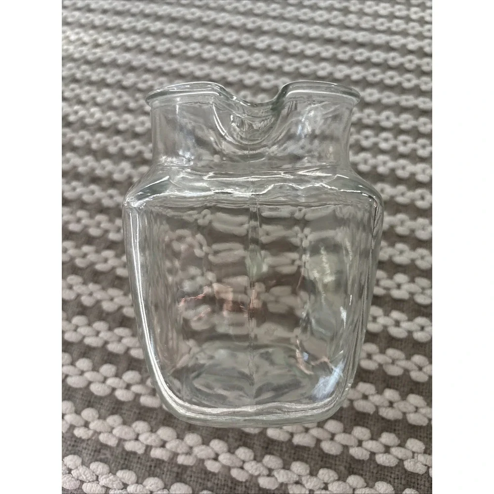 Federal Glass Small Square Starburst Pitcher Vintage Clear EUC‎